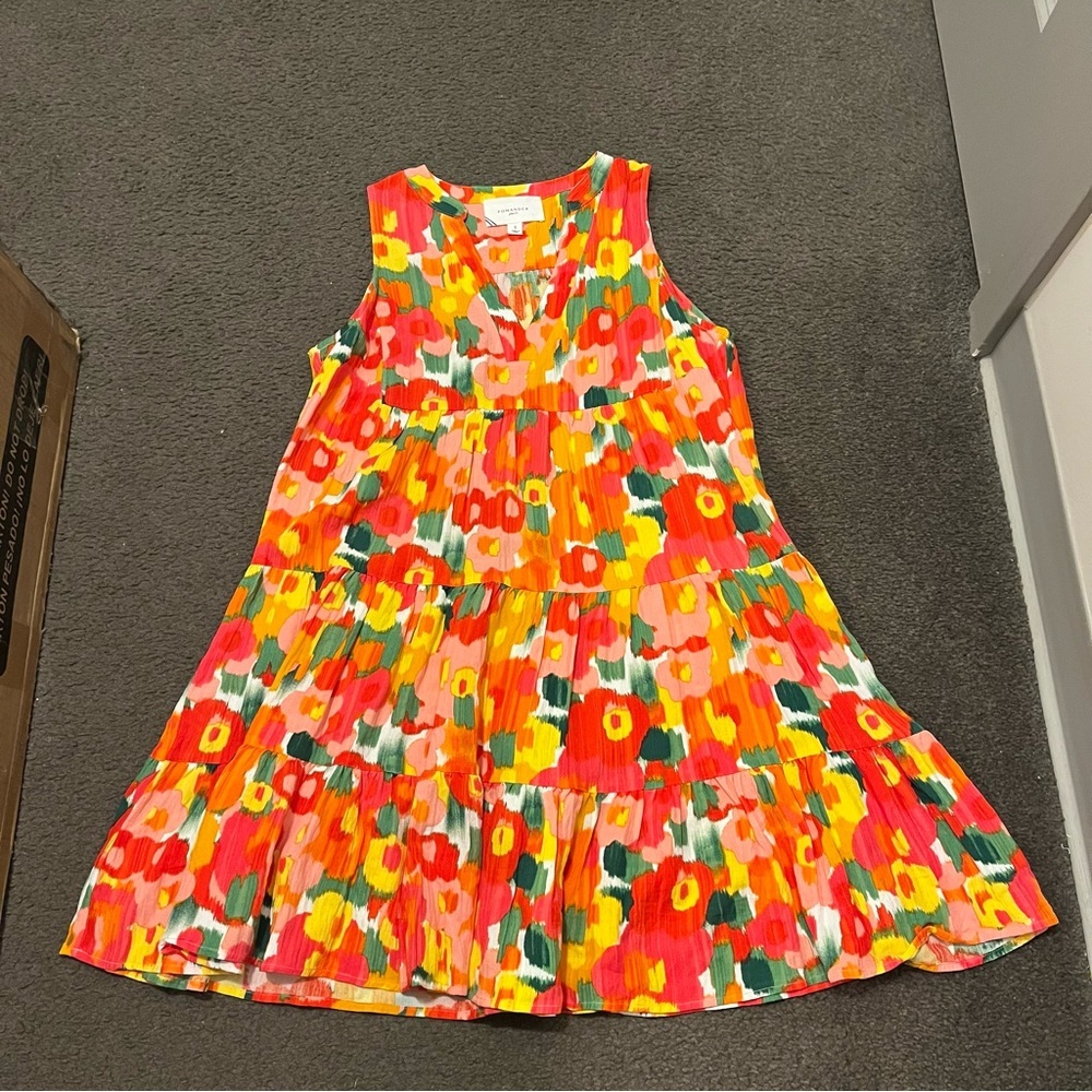 Tuckernuck Pomander Place Magnolia Watercolor Kenzo Mini Dress - Picture 2 of 6
